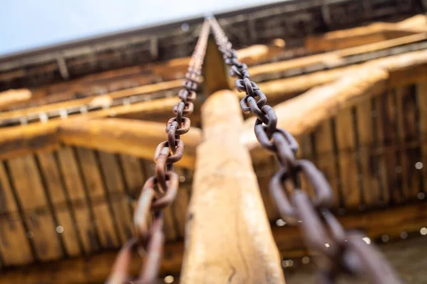 Nahaufnahme Einer Holzbrücke — Stockfoto