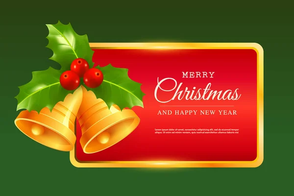 Feliz Navidad Feliz Año Nuevo Tarjeta Felicitación Postal Vectorial Con — Vector de stock