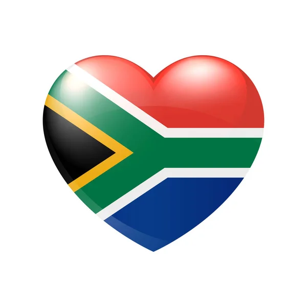 南非的国旗在心里 矢量标志图标 乡村爱情的象征 孤立的插图页10 — 图库矢量图片