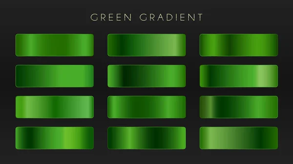 Ensemble Vectoriel Dégradé Vert Texture Feuille Brillante Modèle Milieux Écologie — Image vectorielle