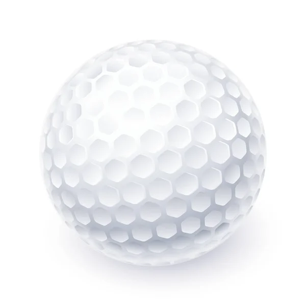 Vector Golf Ball Realistic Detailed Texture Isolated White Background — Stock Vector