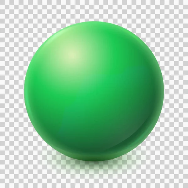 Une Grosse Boule Verte Isolée Sur Fond Transparent Réaliste Sphère — Image vectorielle