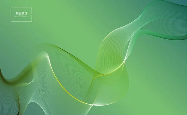 Fondo Abstracto Con Onda Agua Verde Ilustración Vectorial — Vector de stock