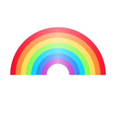 Beyaz arkaplanda izole edilmiş Vektör Gökkuşağı simgesi