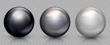 Krom ve cam toplar hazır. Şeffaf parlaklıkları ve süslemeleri olan gerçekçi 3D küre. Mücevher mücevheri. Tasarımınız için Vektör İllüstrasyonu