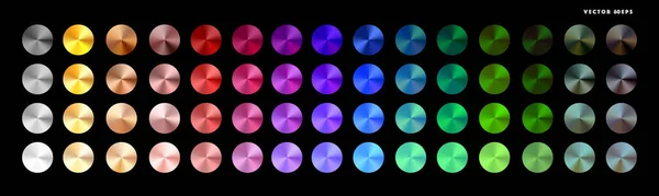 Flerfärgad Radiell Gradient Uppsättning Kollektion Blank Folie Regnbågens Färger Palett — Stock vektor