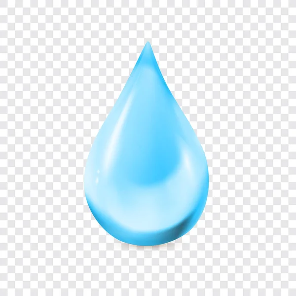 Water Drop Vector Illustration Shiny Transparent Isolated Droplet Icon — Stok Vektör