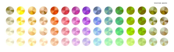 Multi Colored Radial Gradient Set Collection Shiny Foil Rainbow Colors — Vector de stock