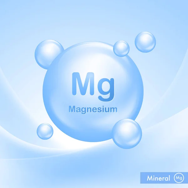 Mineral Magnesium Blue Shining Pill Capcule Icon Vitamin Complex Substance — Stockvector