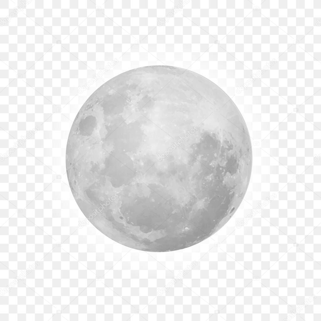 Realistic full moon. Astrology or astronomy planet design. Vector illustration EPS10