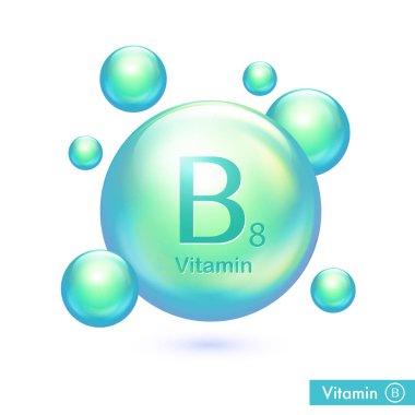 Vitamin B8 vector icon. Inositol drop pill capsule. Vitamin complex design