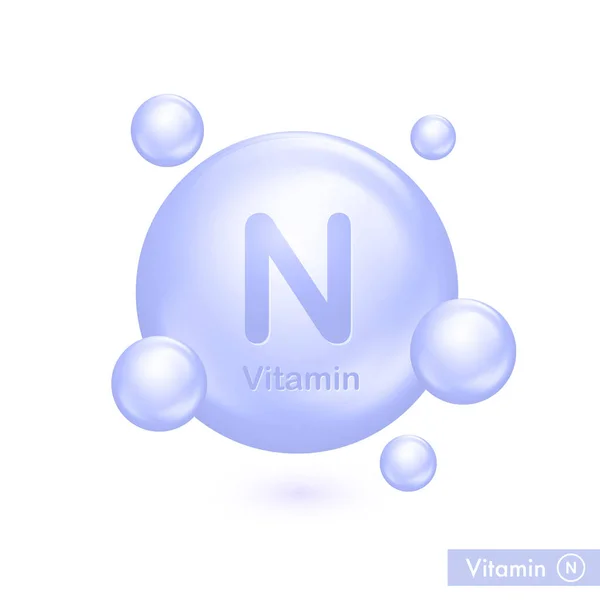 Vitamine Pil Vector Illustratie Voor Gezondheidszorg Blauwe Abstracte Bellen Van — Stockvector