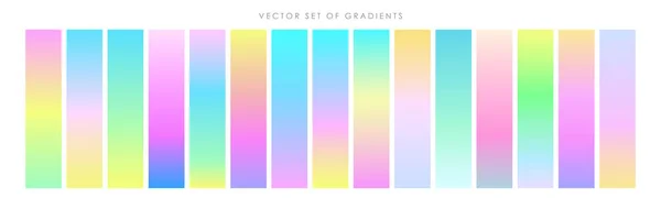 Brillantes Gradientes Hologramas Colores Establecidos Fondos Color Vibrante — Vector de stock