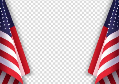 Memorial Day of the heroes of America. Happy weekend or sales vector background. American flag on free copy space background for your text with wood texture. The concept of victory and patriotism.