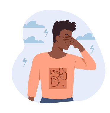 Genç adam sinirlendi.