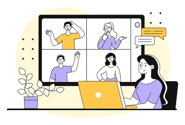 オンライン会議のコンセプト — ストックベクタ