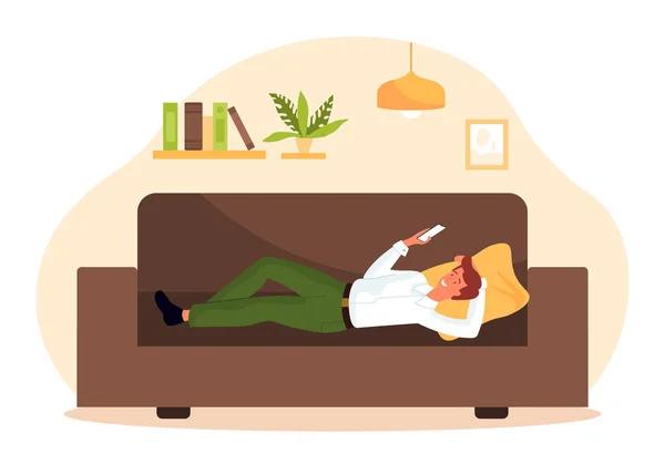 Mężczyzna odpoczynek w domu — Wektor stockowy