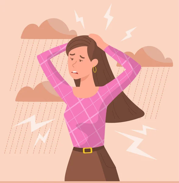 Femme stressée — Image vectorielle