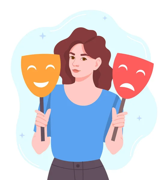 Woman with masks — Stock Vector