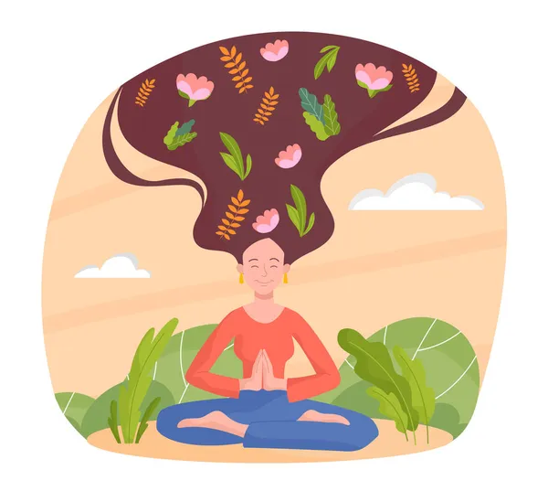 Meditation therapy concept — Stock Vector