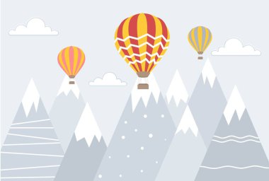 Dağın altında balonlar