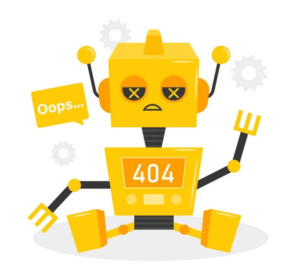 Robot fout 404 concept — Stockvector