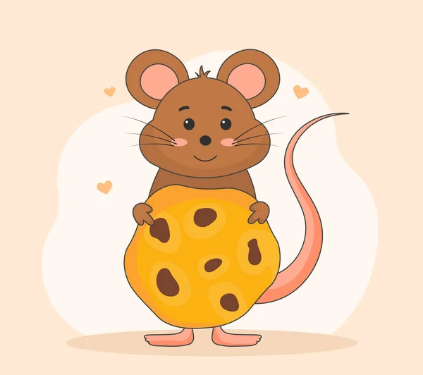 Myš se sýrem — Stockový vektor