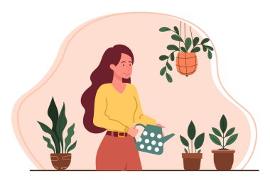 Sulama kutusu olan kadın.