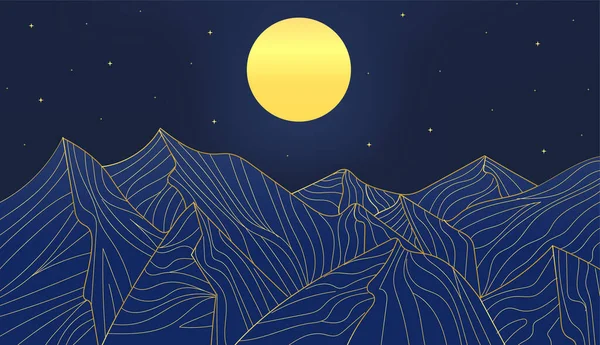 夜の山 — ストックベクタ