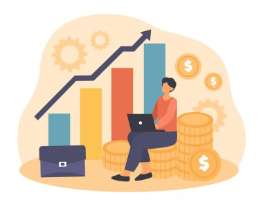 Dizüstü bilgisayarı olan yatırımcı