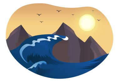 Büyük dalga manzarası