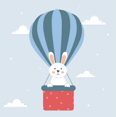 Hava balonunda tavşan