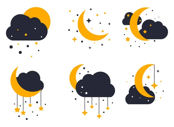 Set of moon — Stock Vector