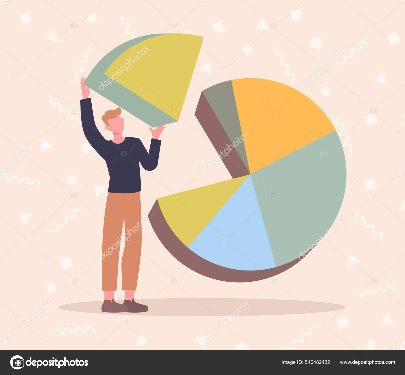 Människan håller radiell graf — stockvektor av ©edgecreative01@gmail.com  540482432, image size:1600x1482