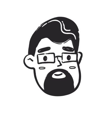Doodle man with glasses