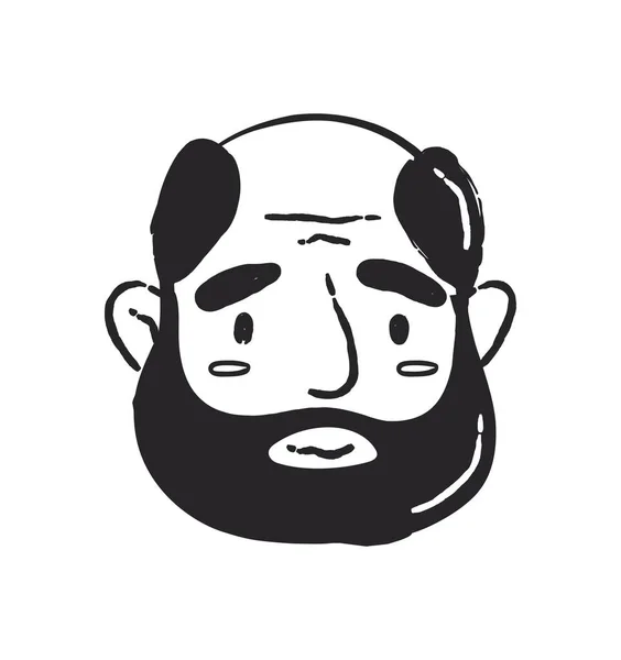 Doodle bearded man — Stock Vector