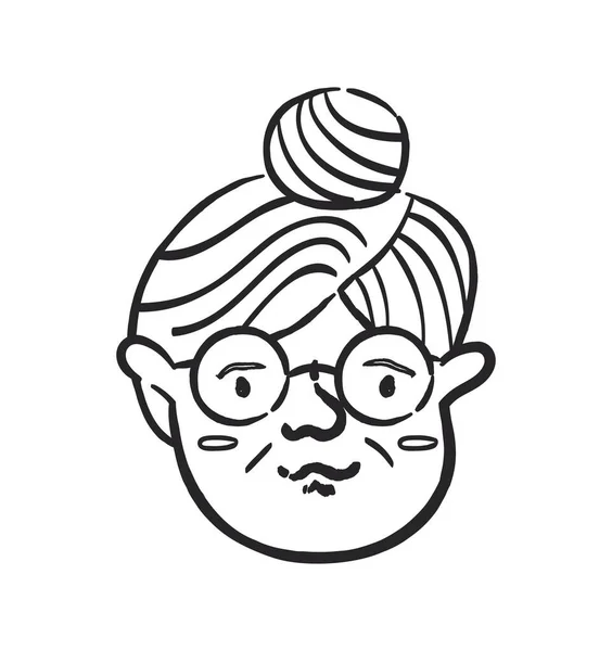 Doodle grandmother in glasses — Διανυσματικό Αρχείο