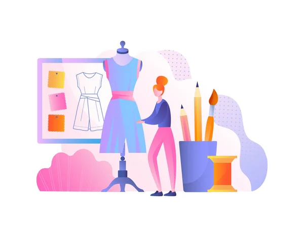 Woman designer dress — Vector de stock
