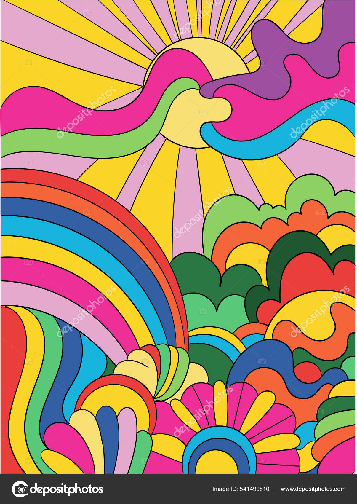 Psychedelic sky poster Vector Art Stock Images | Depositphotos