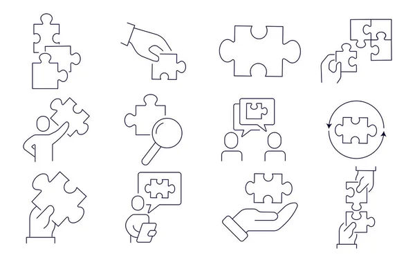 Set von Puzzle-Symbolen — Stockvektor