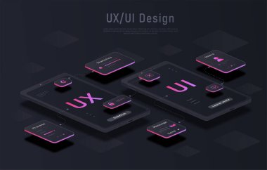Araç takımı UI UX sahne oluşturucu kavramı