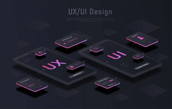 Araç takımı UI UX sahne oluşturucu kavramı