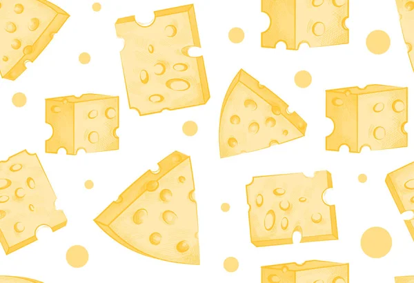 Padrão sem emenda de queijo —  Vetores de Stock
