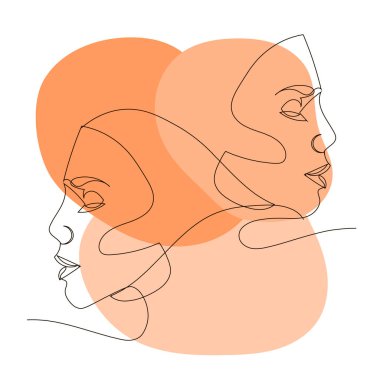 Kadın soyut minimalist kavramla karşı karşıya