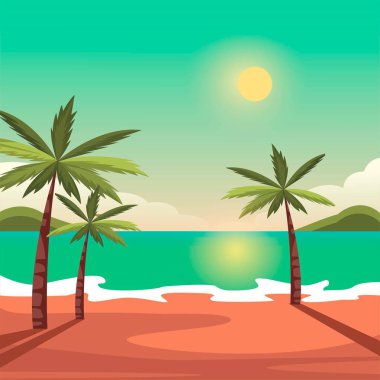 güzel bir plaj manzara