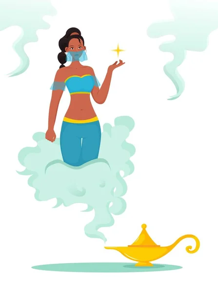 Magic lamp genie — Stock Vector