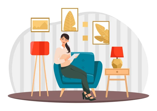 Woman relaxing at home — Stock Vector
