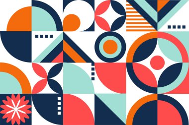 Geometrik soyut şekil. Web sitesi için poster ve afiş koleksiyonu. Üçgenler, ovaller ve daireler. Parlak organik desenler, ikonlar. Modern tarz ve trendler. Çizgi film düz vektör çizimi
