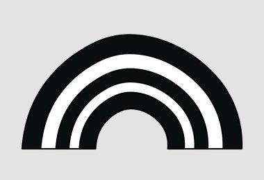 Soyut gökkuşağı karalaması. Sosyal ağlar için etiket, web sitesi için grafik ögesi. Hayal, hayal ve hayal gücü. Çocuklar için sırt çantası, çocuklar için rozet. Çizgi film düz vektör çizimi