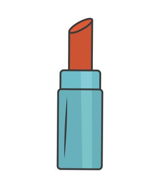 Cosmetic lipstick icon. Glamour, beauty and aesthetics, womens cosmetic bag accessory, makeup. Fashion and trendy, luxury, sexy tube. Social network sticker. Cartoon flat vector illustration